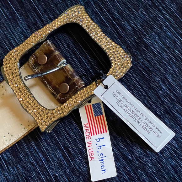 B.B.Simon Swarovski crystal made in USA belt L main image 11